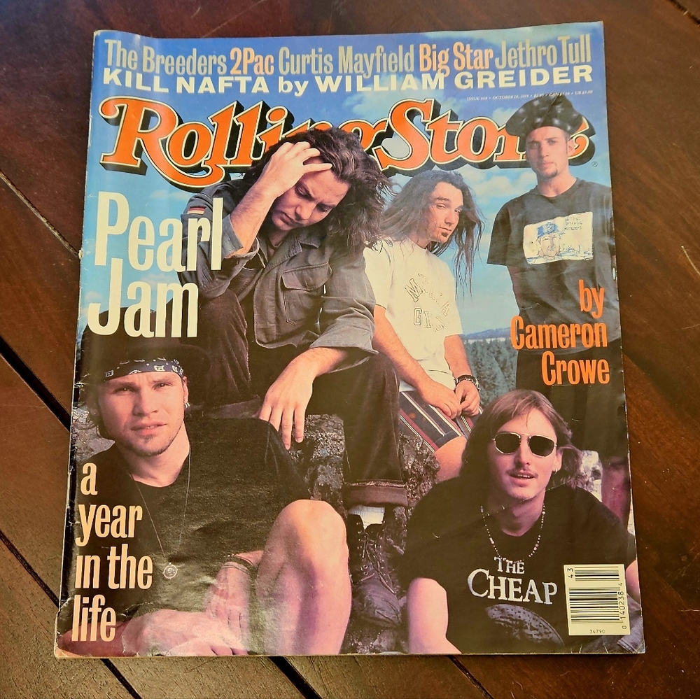 Vintage Pearl Jam & 2Pac Rolling Stone Magazine 1993 Issue 668 Grunge History